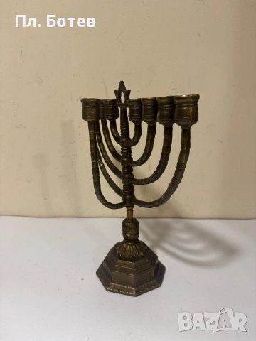 Стар бронзов свещник, снимка 5 - Антикварни и старинни предмети - 53945659