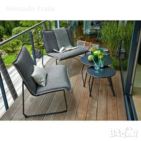 Декоративна масичка Mercado Trade, За градина, Тереса, Стомана, Антрацит , снимка 4 - Декорация за дома - 54107960