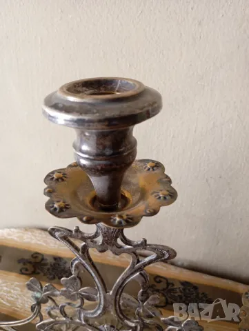 Свещник арт нуво, снимка 2 - Антикварни и старинни предмети - 50177696