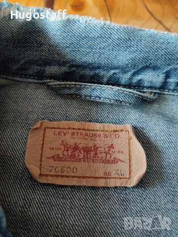 Мъжко оригинално Levi's дънково яке винтидж колекционерско изтъркано деним памук ХЛ, снимка 5 - Якета - 53248140