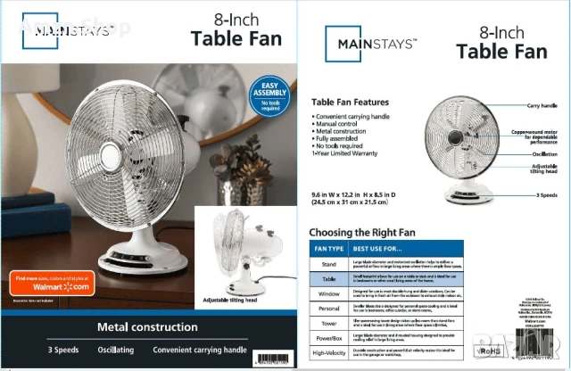Ретро Вентилатор Метален Настолен Вентилатор Винтидж стил,, снимка 6 - Антикварни и старинни предмети - 50633900