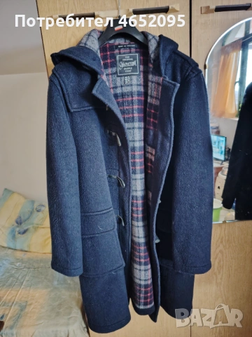 Оригинално дамко вълнено палто Gloverall с качулка