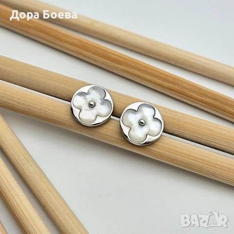 Сребърни обеци: "Флоранс", снимка 4 - Обеци - 52335798