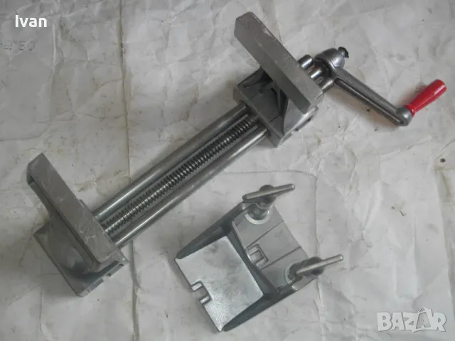 Швейцарско Алуминиево Дърводелско МЕНГЕМЕ Захват 21,5 см Почти Ново ZYLIZZ SWISS MADЕ със стойка, снимка 2 - Менгемета - 47364982