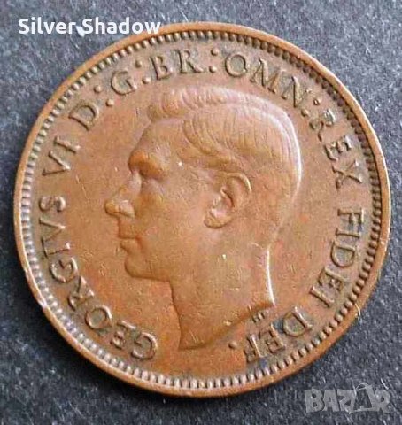 Монета Великобритания - 1 Фартинг 1949 г. Крал Джордж VI, снимка 2 - Нумизматика и бонистика - 31741694