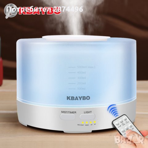 2022 Дифузер за етерични масла с дистанционно със 7 сменящи се цвята, снимка 2 - Други стоки за дома - 30928518