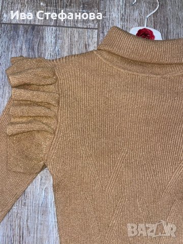 Нова елегантна миди midi спортно елегантна ежедневна ластична бежова рокля рипс тип поло яка , снимка 7 - Рокли - 42655712