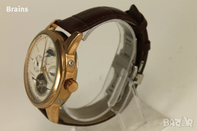 Мъжки Ръчен Часовник LIGE Automatic Toubillon Розово Злато, снимка 5 - Мъжки - 52827082