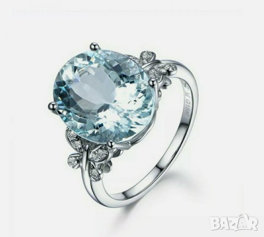 Сребърна висулка с аквамарин , снимка 7 - Колиета, медальони, синджири - 31152056