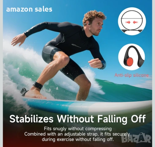 IFECCO X27 Водоустойчиви слушалки IP68 Bluetooth 6.0,с 8GB MP3,с костна проводимост (сини), снимка 5 - Безжични слушалки - 54239527