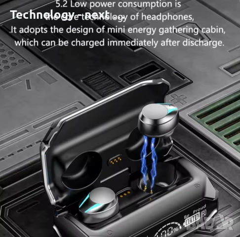 Смарт безжични слушалки TWS EM-M41, Bluetooth 5.2, LED дисплей, СИВО, снимка 2 - Bluetooth слушалки - 52880454