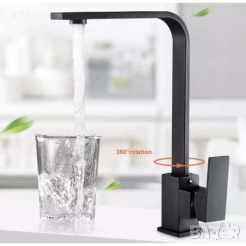 Едноръкохватков кухненски смесител, цвят черен мат, Top Ceramic, снимка 3 - Смесители - 52588622