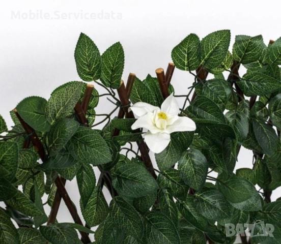 Сгъваема дървена пергола с листна украса и цветя, 1x2 м, снимка 2 - Декорация за дома - 52197940