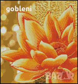 гоблен триптих"СЛЪНЧЕВИ МАГНОЛИИ"-D45;3 броя, всеки с размери/17*17/см. 24 цвята;48лв, снимка 5 - Гоблени - 7469816
