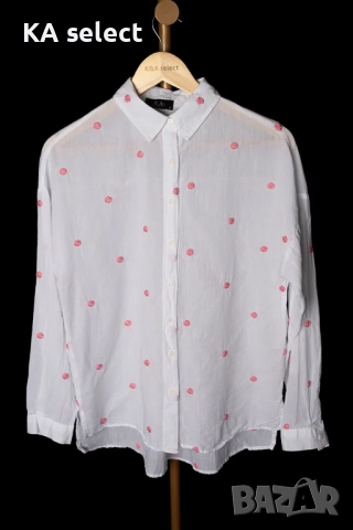 Риза с розова бродерия