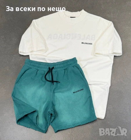 Balenciaga Мъжки Летен Екип Тениска И Къси Панталонки👕🩳Мъжки Къс Комплект Код Mens P.251