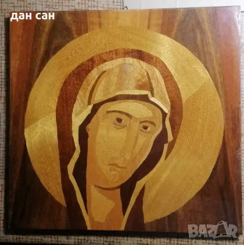 интарзия на дева Мария уникат, снимка 2 - Антикварни и старинни предмети - 47701501