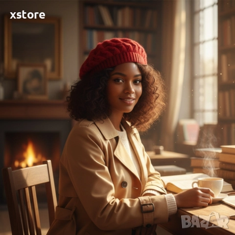 Модерен дамски барет за зимата – Удобство и френски стил, снимка 2 - Шапки - 52754787