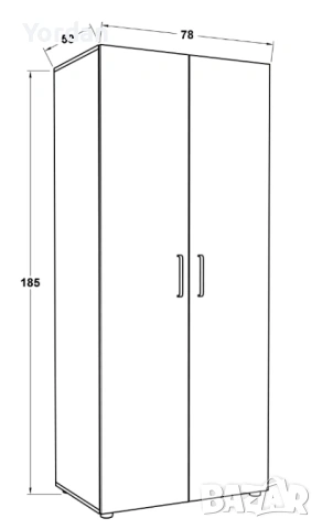 Вратички за двукрил гардероб, 185x39cм, ПДЧ 15 мм венге, снимка 4 - Гардероби - 46226255
