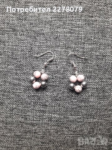 Гривна и обеци от хаулит и хематит - ръчна изработка, снимка 3 - Гривни - 44228827