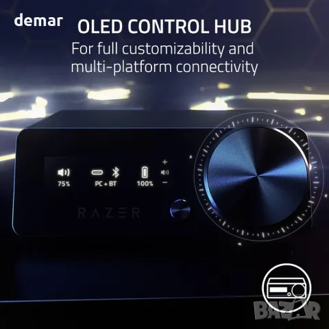 Razer Kraken V4 Pro - Безжични геймърски слушалки с OLED контролен хъб, снимка 2 - Bluetooth слушалки - 47860878