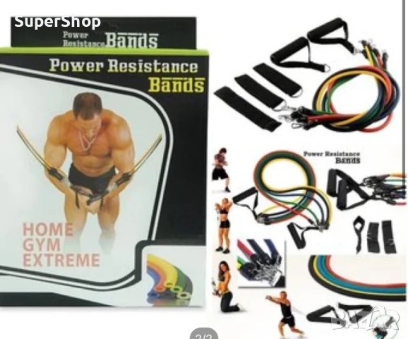 Ластици за тренировка с ръкохватки – 11 части в чанта фитнес дъмбел, снимка 5 - Фитнес уреди - 50893854