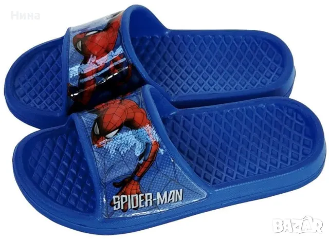 Чехли Spiderman, в син цвят 