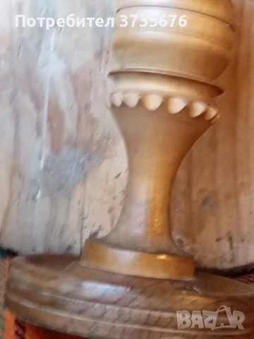 Уникален дървен свещник, висок 59 см, 36 на дървената част.Дебела свещ., снимка 3 - Декорация за дома - 51037904