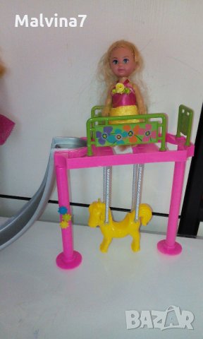 Комплект кукли с пързалка и конче-люлка, снимка 7 - Кукли - 29645803