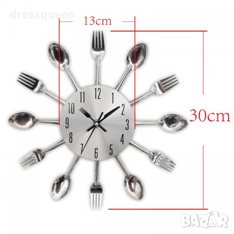 3981 Модерен кухненски часовник вилици лъжици, снимка 8 - Аксесоари за кухня - 30259501