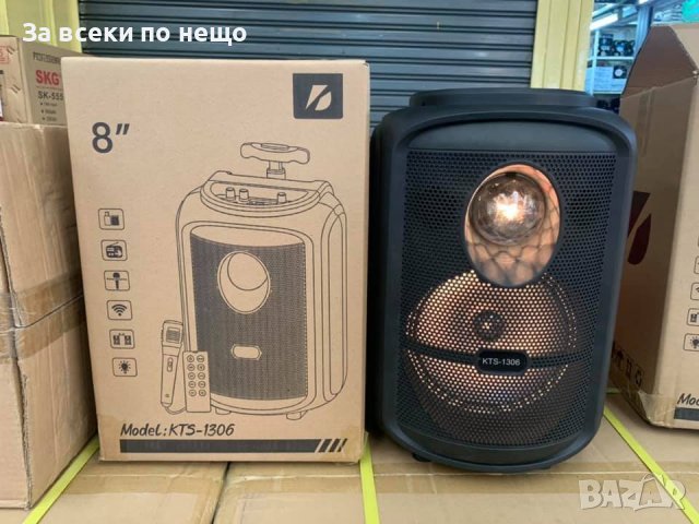 КАРАОКЕ ТОНКОЛОНА KTS-1306, 8 ИНЧА  Микрофон, акумулаторна батерия, Bluetooth, FM радио