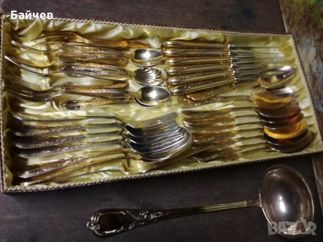 Solingen 23k злато позлата 35броя маркирани оригинал прибори, снимка 4 - Антикварни и старинни предмети - 35417420