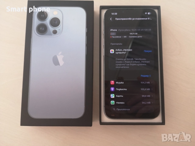 Iphone 13 Pro Sierra Blue-128gb /100 %Battery health , снимка 3 - Apple iPhone - 52820620