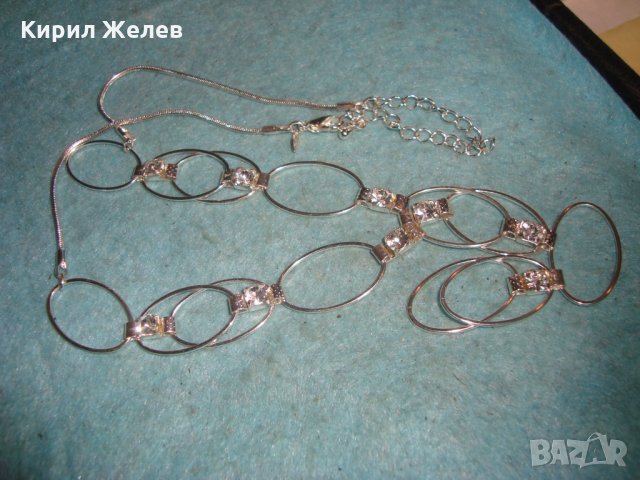 ПОСРЕБРЕНО ФЕШЪН КРИСТАЛНО КОЛИЕ ОГЪРЛИЦА 55281