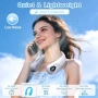 Нов Акумулаторен вентилатор за врат мощно охлаждане LED дисплей тих 5 степени, снимка 3