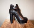 Нови - 35% дамски черни боти на ток 37 номер, снимка 4