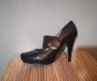 Нови черни кожени обувки на ток 38 номер, снимка 8
