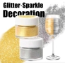 10 гр Ядлив Глитер златист златен сребрист лясък дъст за десерти торта коктейли сладки хранителен, снимка 1