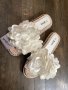 Нови бели плажни чехли с цветя, снимка 1 - Джапанки - 42166775