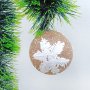 3383 Блестяща коледна топка за елха с декорация снежинка, 8 см, снимка 3