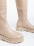 ЗИМНА РАЗПРОДАЖБА! Дамски модни ботуши в бежов цвят на платфотма олекотен модел, снимка 6