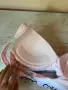Ново еластично бюстие в розов цвят с бял ластик с надпис от памучна материя с чашка M/L размер 🌸, снимка 4
