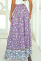 Дамска дълга пола в лилаво с флорален принт, снимка 2