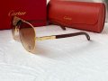 Cartier 2023 мъжки слънчеви очила с кожа и дътвени дръжки , снимка 10