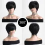 Асиметрична къса черна перука на една страна, снимка 3