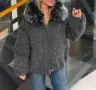 Дамско палто с обемна качулка , снимка 1