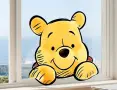 Мечо пух глава самозалепващ стикер лепенка за стена мебел автомобил авто прозорец детска стая, снимка 1