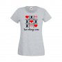 Дамска тениска Свети Валентин Tic Tac Toe Love Always Wins, снимка 3