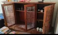 скрин бюфет витрина шкаф дърворезба масив, снимка 2