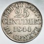 Сребърна монета Швейцария 25 Сантима 1844  Кантон Женева, снимка 1
